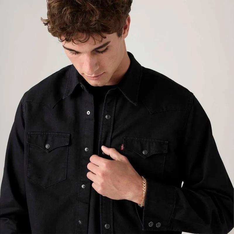 Camisa Levi's® Authentic Button Down Manga Longa Preta - Imagem 3