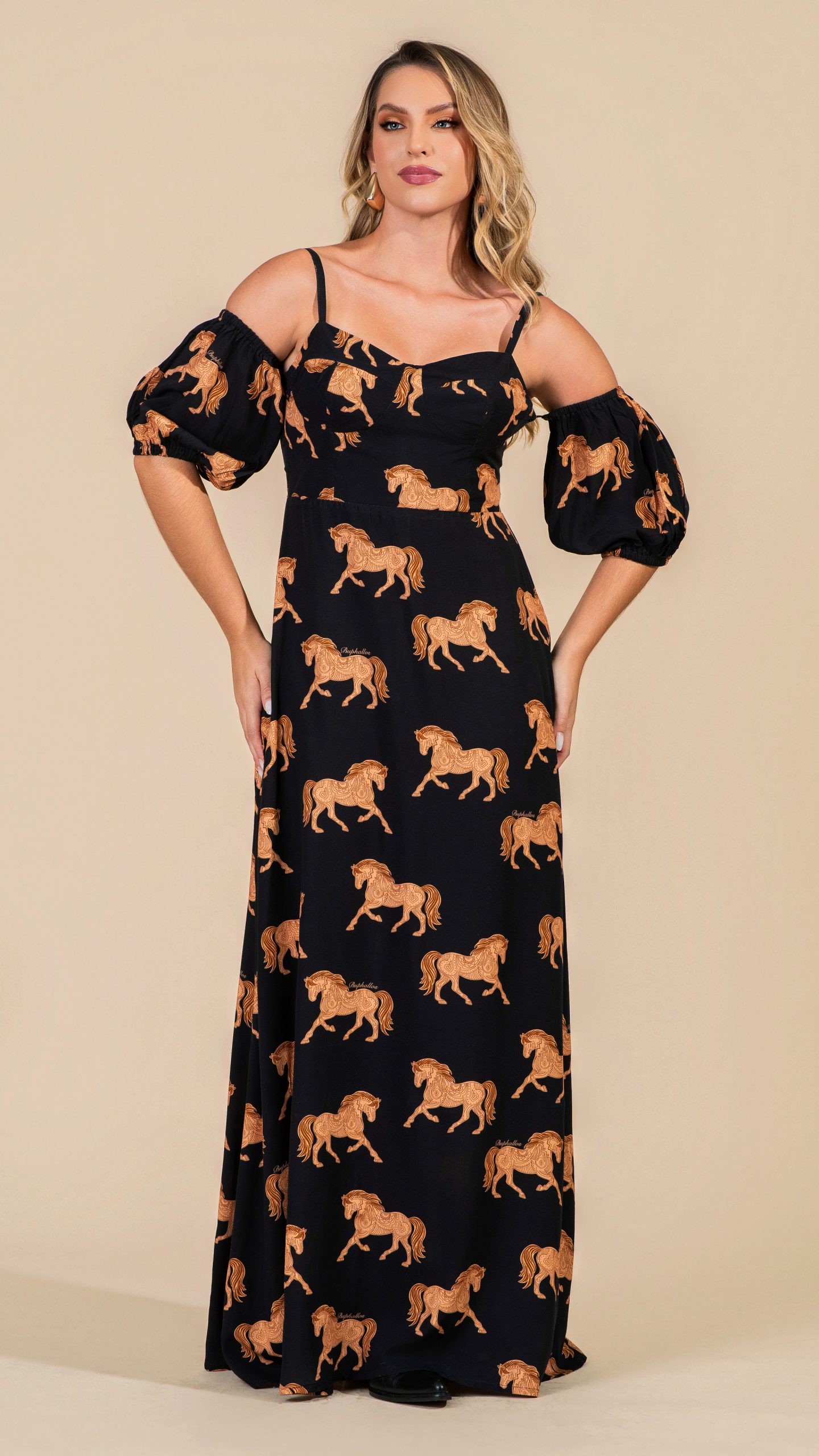 Vestido Longo Buphallos Horses - Imagem 5