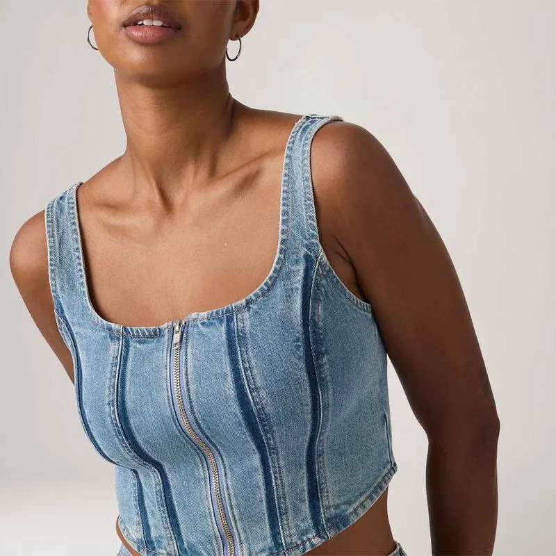Regata Jeans Levi's® Seamed com Zíper Lavagem Média - Imagem 2