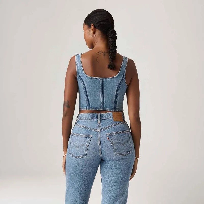Regata Jeans Levi's® Seamed com Zíper Lavagem Média - Imagem 3