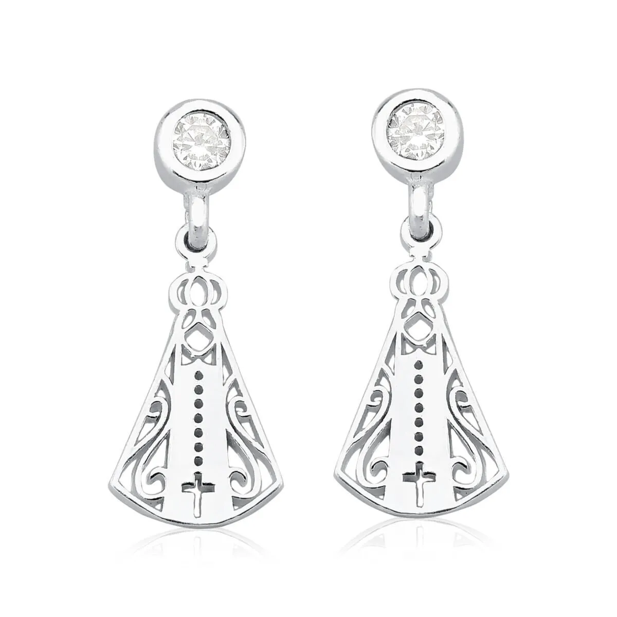 Brinco N Senhora Aparecida Prata 925