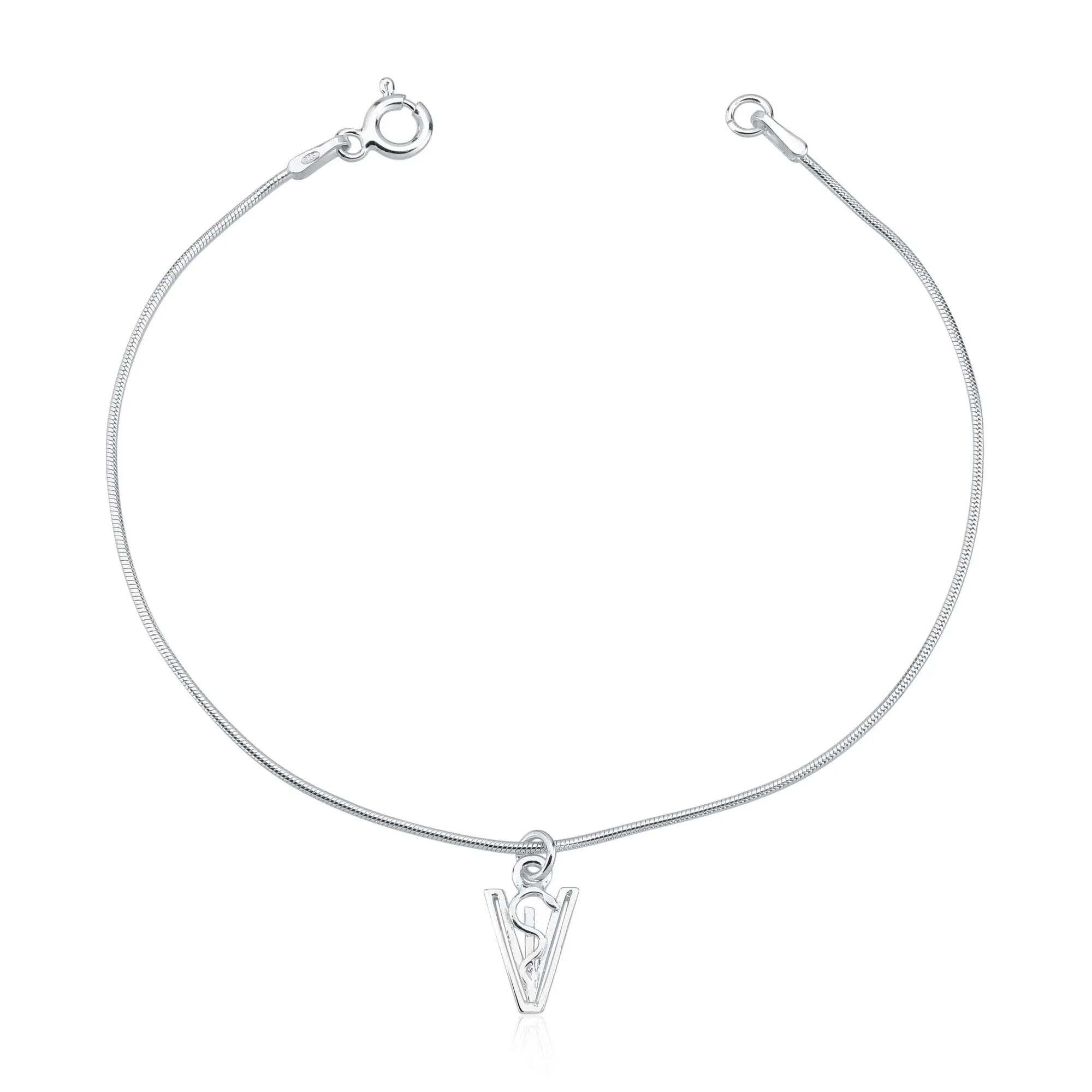 Pulseiras Profissão Veterinária -prata 925