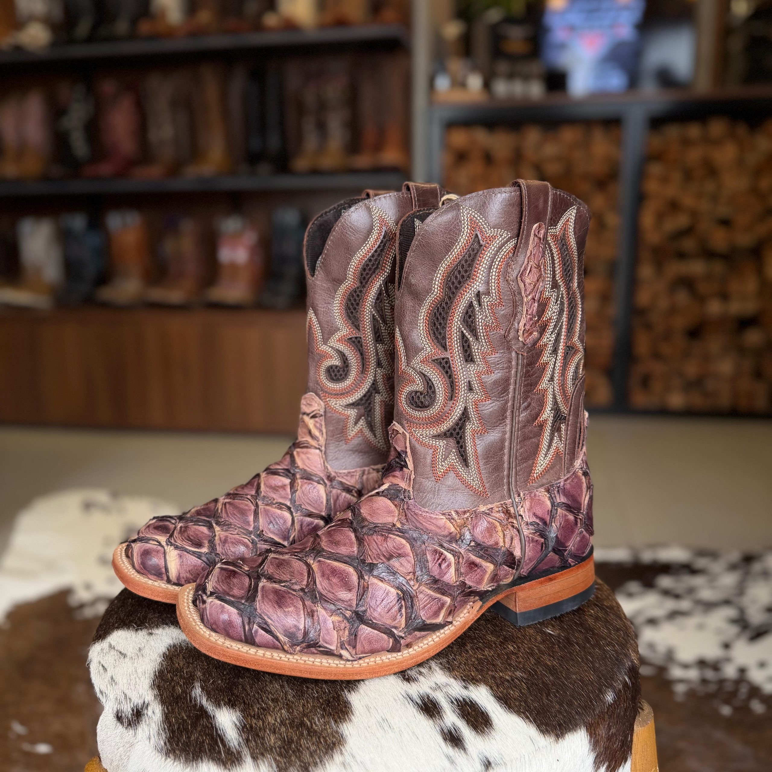 Bota Masculina Newest- Pirarucu Solado Couro