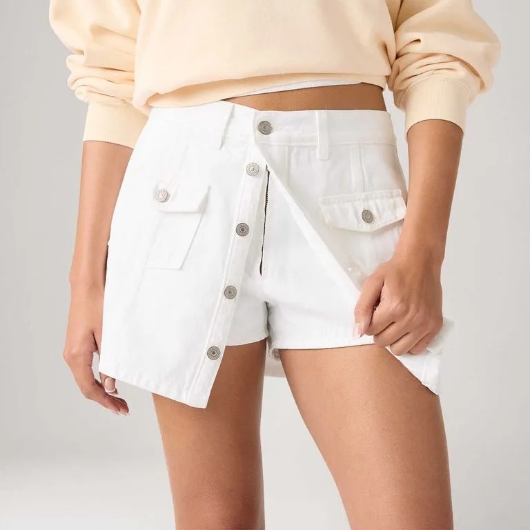 Saia Jeans Levi's® Button Front Skort Branca - Imagem 3
